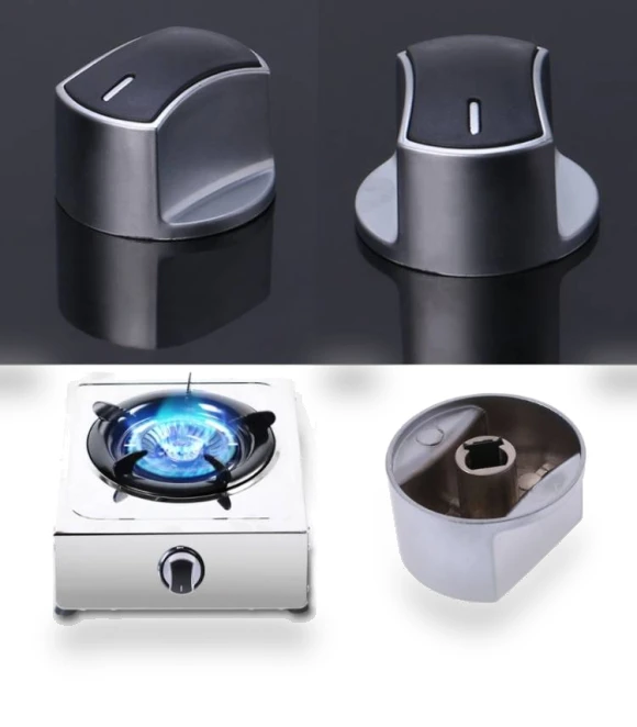 Gas Stove Knob Switch Metal Button Lighter Handle — Knobs