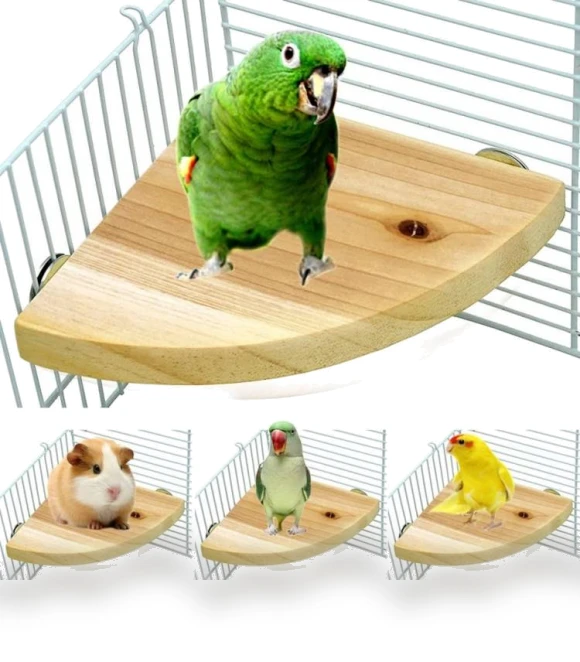 Fan-Shaped Platform Station Board Hamster Springboard Rest Platform — Toys, Parrot Log