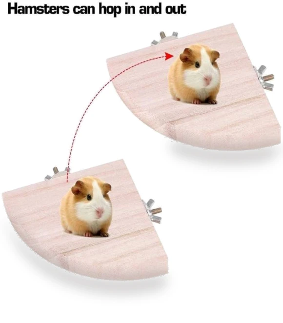 Fan-Shaped Platform Station Board Hamster Springboard Rest Platform — Toys, Parrot Log