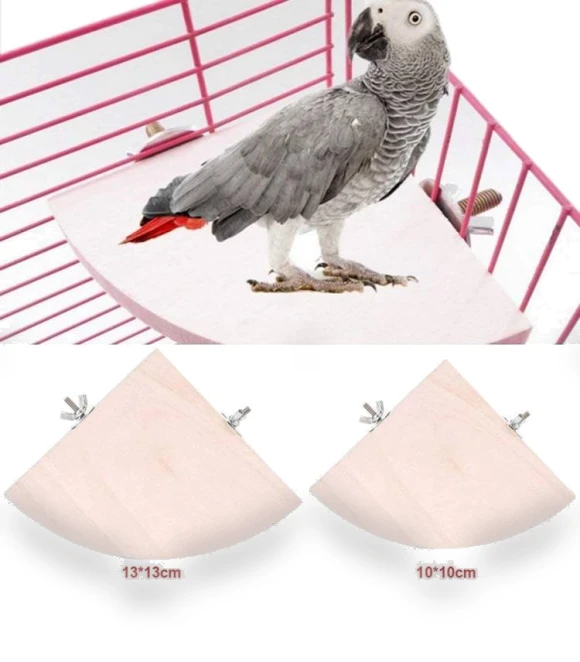 Fan-Shaped Platform Station Board Hamster Springboard Rest Platform — Toys, Parrot Log
