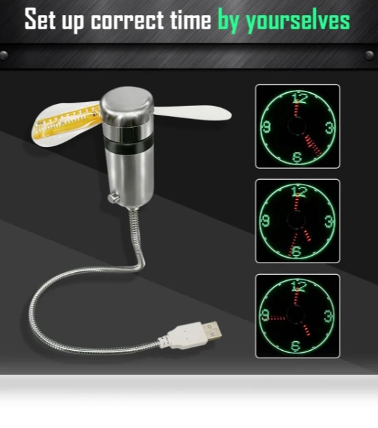 Mini Time And Temperature Display with LED Light — Clock