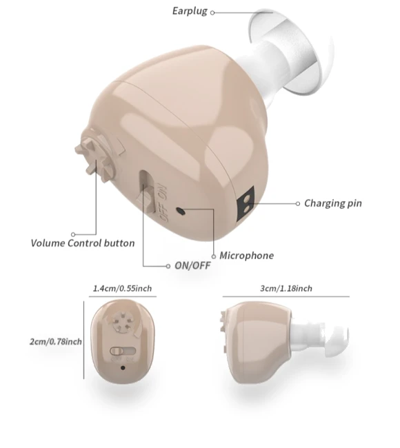 Rechargeable In-Ear Sound Amplifier Hearing Aid — Hearing Support