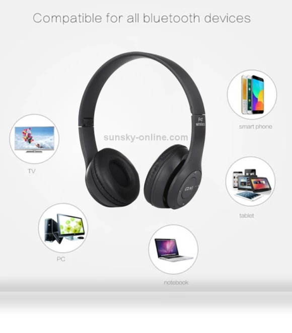Foldable Wireless Bluetooth Headphone with 3.5mm Audio Jack — In-Ear Headphones