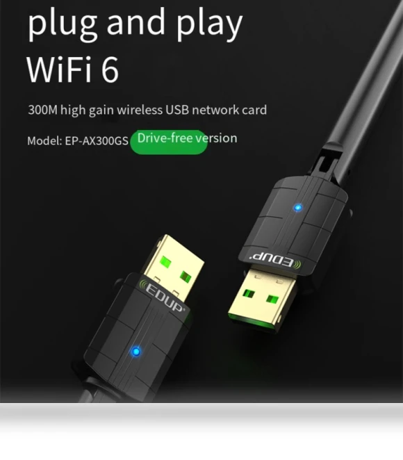 WiFi 6 Nano Wireless Dongle — USB, EDUP