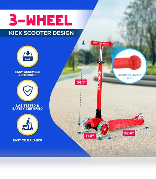 3 Wheel Kick Scooter for Children and Toddlers — Electric Vehicles, HighMaster