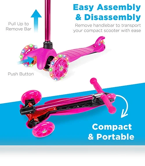 Kids Mini Kick Scooter with Light-Up Wheels — Balance Bikes, Best Choice Products