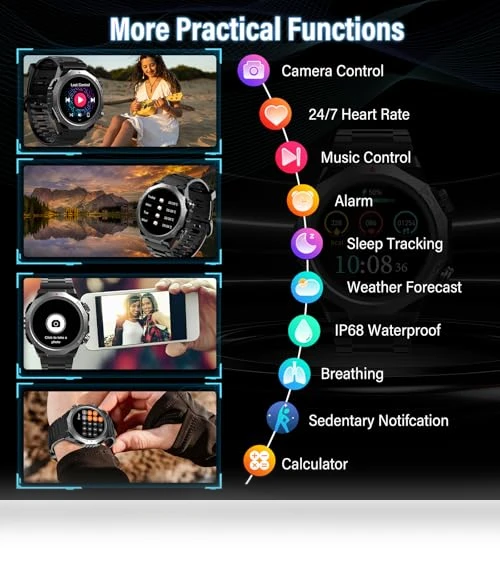 Military Smart Watch with Bluetooth Calls — Smartwatches, SHEN ZHEN HAO CHENG TECHNOLOGY CO.,LTD