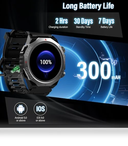 Military Smart Watch with Bluetooth Calls — Smartwatches, SHEN ZHEN HAO CHENG TECHNOLOGY CO.,LTD