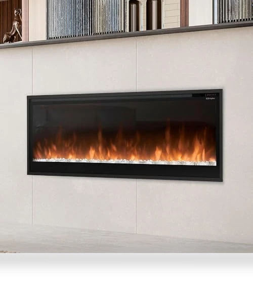 Slim Built-in Linear Electric Fireplace Heater — Close To Ceiling, DIMPLEX