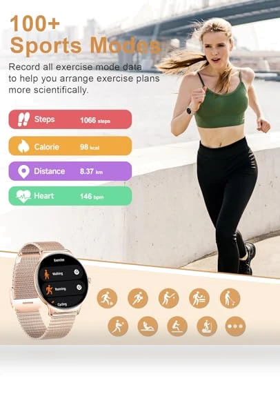 Smart Watch for Women with AMOLED Display — Smartwatches, SOUYIE