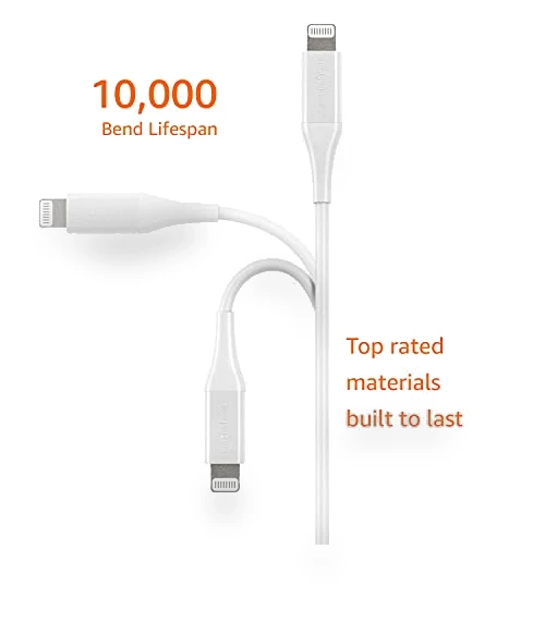 USB-A to Lightning Charger Cable — Lightning, Amazon Basics
