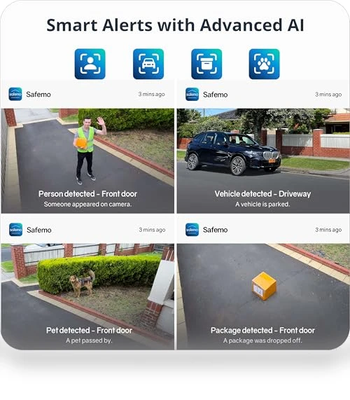 4K Security Cameras Wireless Outdoor/Indoor — Smart Home Security, Safemo