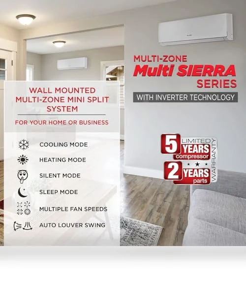Five Zone Wall Mount Ductless Mini Split A/C and Heater — Cooling Solutions, OLMO