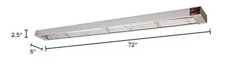 Food Heat Lamp Strip Heater with Undermount Brackets — Warmers, Winco