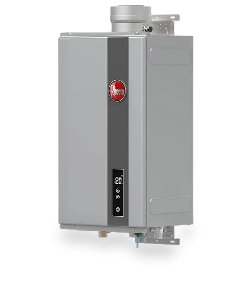 High Efficiency Non-Condensing Indoor Tankless Natural Gas Water Heater — Gas-Powered Room Warmers, Rheem
