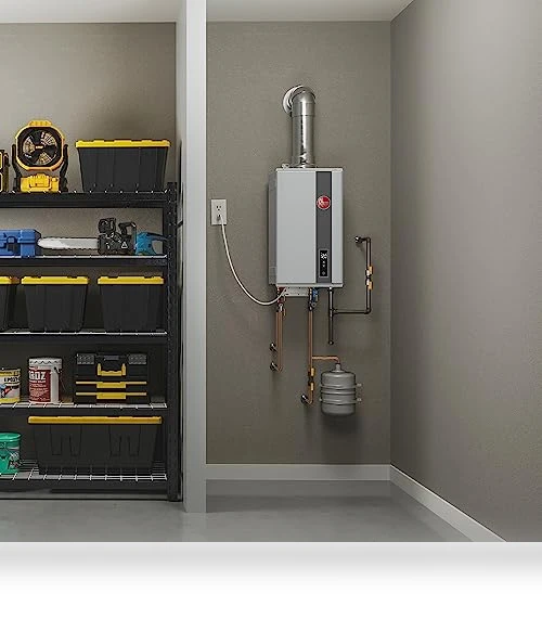 High Efficiency Non-Condensing Indoor Tankless Natural Gas Water Heater — Gas-Powered Room Warmers, Rheem