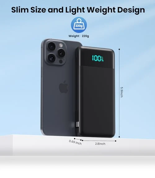 Portable Charger with Built-in Cables and Wall Plug — Charging Solutions, Dongguan Haoxun Electronic Technology Co., Ltd