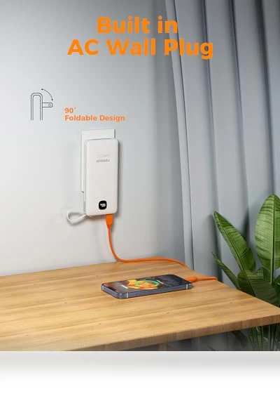 Portable Charger with Built in Cables — Chargers, TESSAN