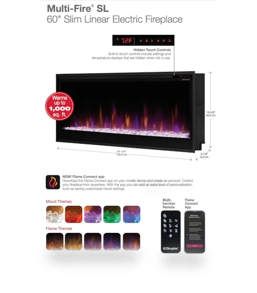 Slim Built-in Linear Electric Fireplace Heater — Electric Heating Solutions, DIMPLEX