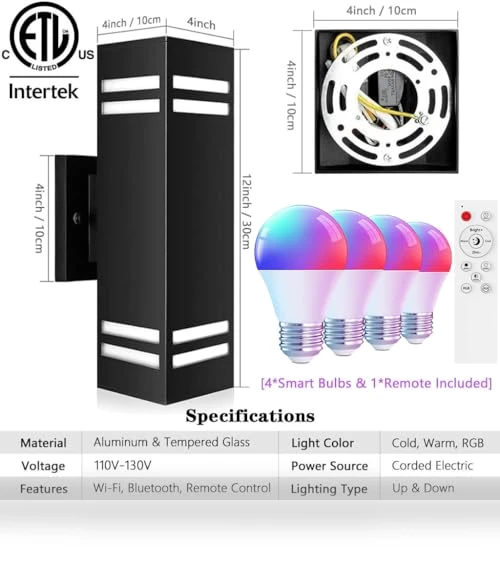 Smart Outdoor Wall Lights RGB — Garden Illumination, KIZON