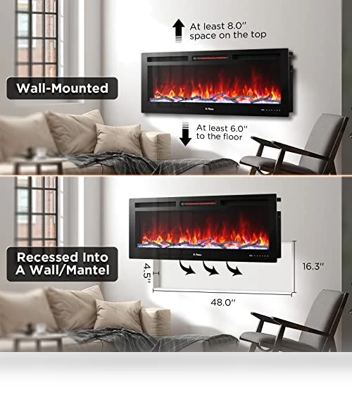 Smart WiFi Infrared Electric Fireplace — Electric Heating Solutions, TURBRO