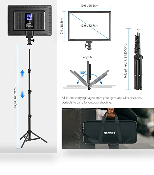13" LED Video Light Panel Kit — Photography Lighting & Studio Equipment, NEEWER