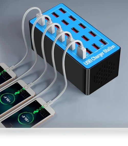 20-Port 100W/20A Multi-USB Charger Station — Chargers & Adapters, MaxLax