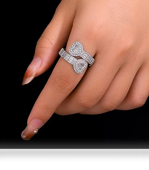 Adjustable Heart Ring with Baguette CZ — Girls' Rings, LuluMel