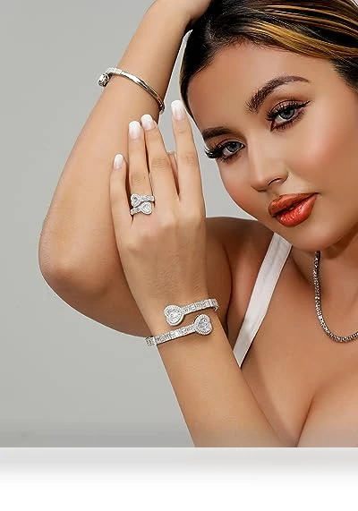 Adjustable Heart Ring with Baguette CZ — Girls' Rings, LuluMel