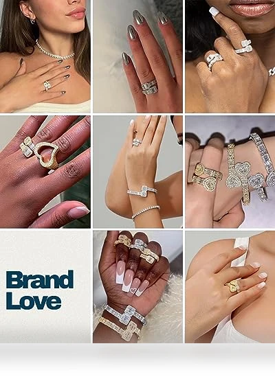 Adjustable Heart Ring with Baguette CZ — Girls' Rings, LuluMel