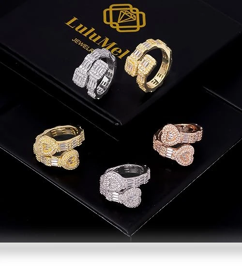 Adjustable Heart Ring with Baguette CZ — Girls' Rings, LuluMel