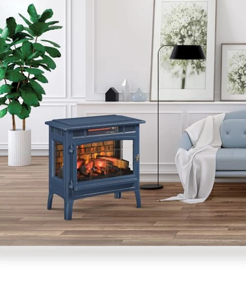 Freestanding Electric Fireplace Stove Heater with 3D Flame Effect — Electric Heating Solutions, Duraflame
