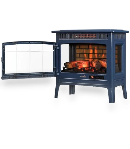 Freestanding Electric Fireplace Stove Heater with 3D Flame Effect — Electric Heating Solutions, Duraflame