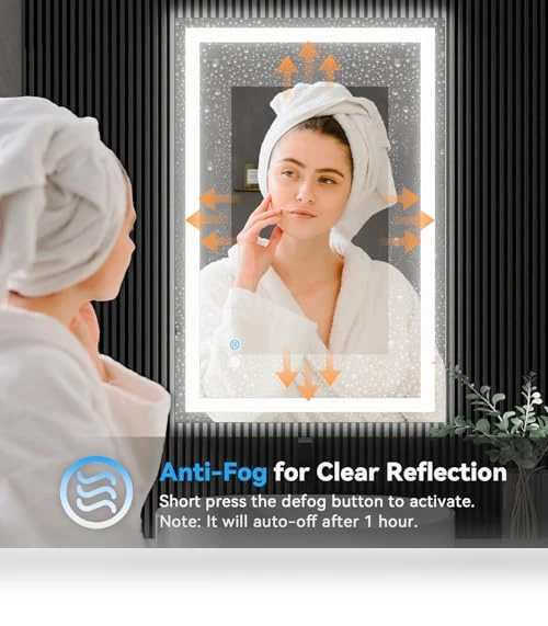 LED Vanity Bathroom Mirror with Lights — Shower, MISSDAY