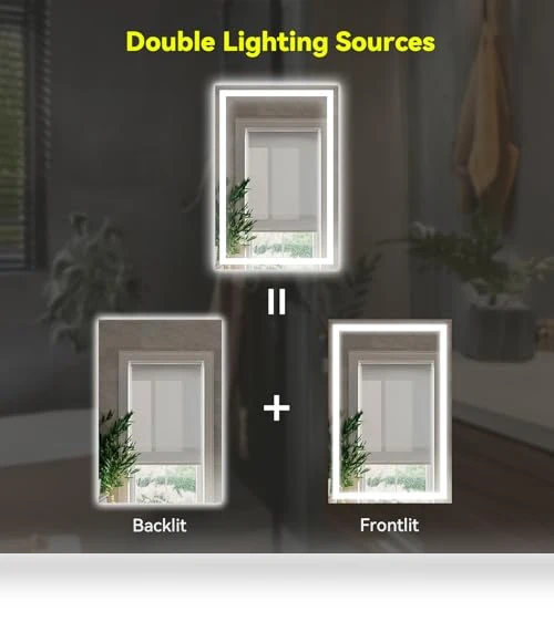 LED Vanity Bathroom Mirror with Lights — Shower, MISSDAY