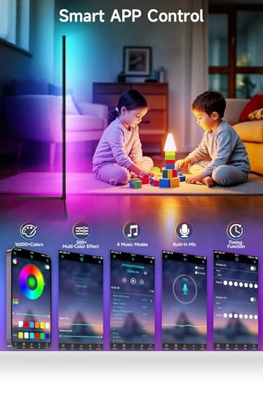 RGB LED Corner Floor Lamp with Music Sync — Lighting Accessories, Tyute
