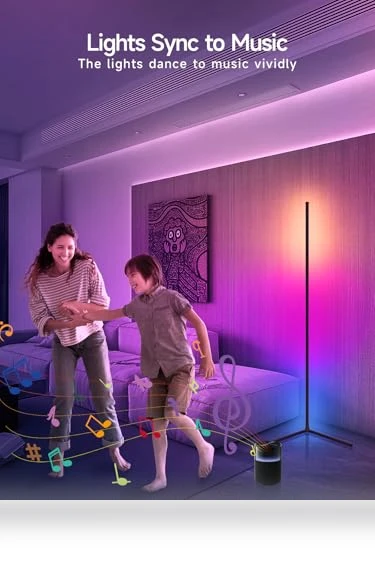 RGB LED Corner Floor Lamp with Music Sync — Lighting Accessories, Tyute