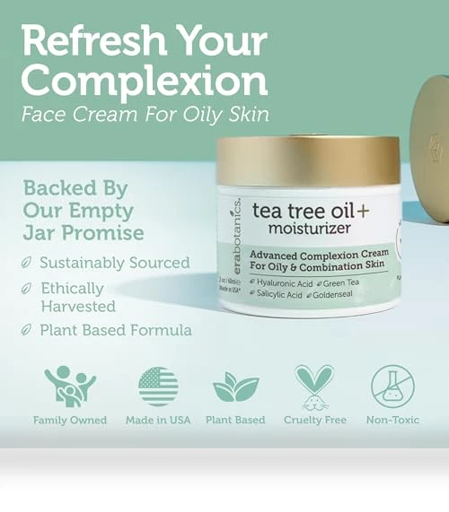 Tea Tree Cream Face Moisturizer for Oily Skin — Beauty & Personal Care, Era Organics