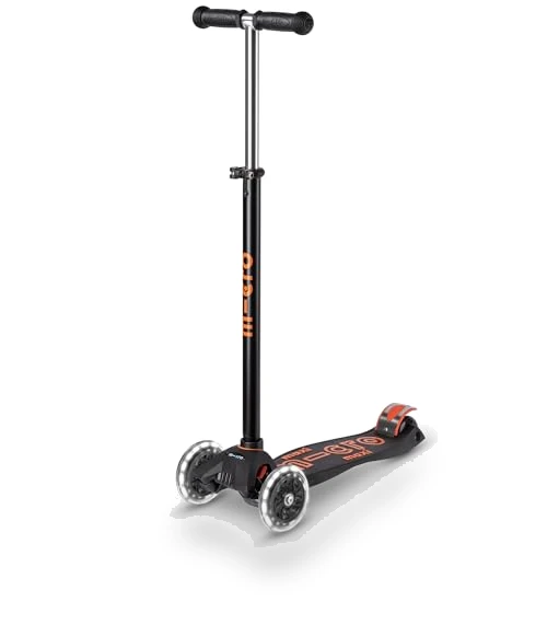 Three Wheeled Lean-to-Steer Scooter with LED Wheels — Push Scooters, Micro