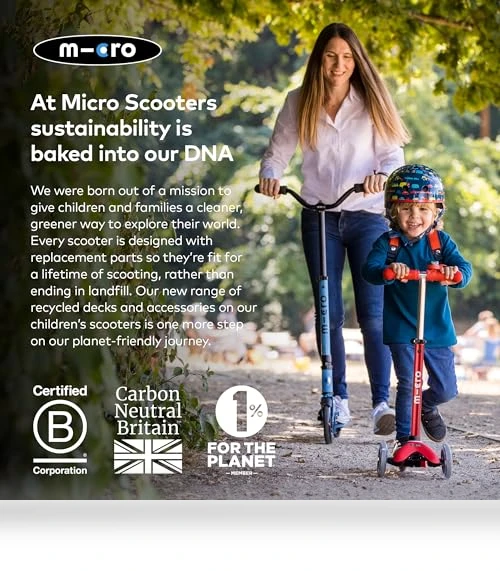 Three Wheeled Lean-to-Steer Scooter with LED Wheels — Push Scooters, Micro