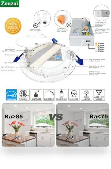 Ultra-Thin LED Recessed Ceiling Light — LED, zouzai