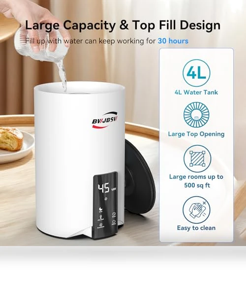 Ultrasonic Cool Mist Humidifier & Essential Oil Diffuser — Air Moisturizers, BWJBSW