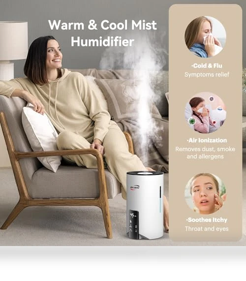 Ultrasonic Cool Mist Humidifier & Essential Oil Diffuser — Air Moisturizers, BWJBSW