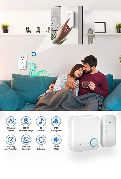 Waterproof Wireless Doorbell with 60 Chimes — Kits, FOVKSUC