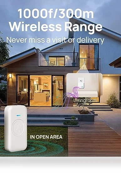 Waterproof Wireless Doorbell with 60 Chimes — Kits, FOVKSUC