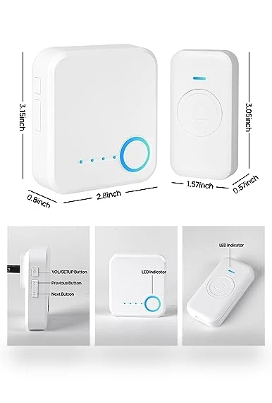 Waterproof Wireless Doorbell with 60 Chimes — Kits, FOVKSUC