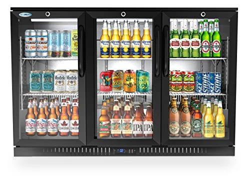 3 Door Back Bar Cooler Counter Height Glass Door Refrigerator — Drink Coolers, KoolMore