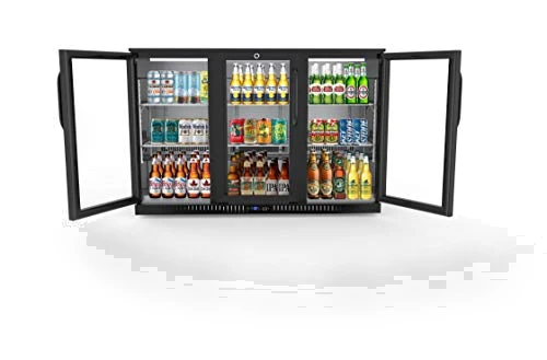 3 Door Back Bar Cooler Counter Height Glass Door Refrigerator — Drink Coolers, KoolMore