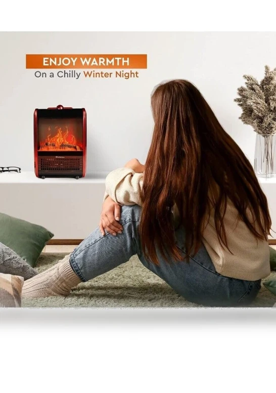 Electric Mini Fireplace Space Heater — Portable Heating Solutions, Comfort Zone