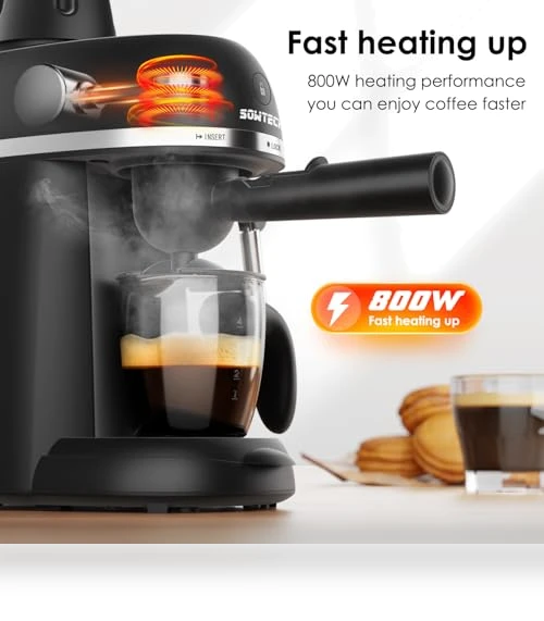 Espresso Cappuccino Machine with Milk Frother — Coffee & Espresso Combos, SOWTECH